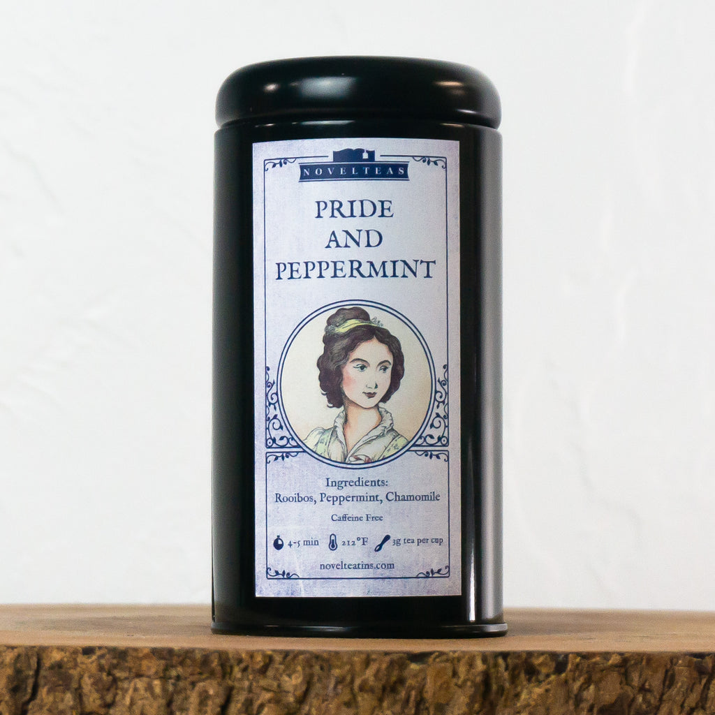 Pride and Prejudice Peppermint Tea Tin Container Black