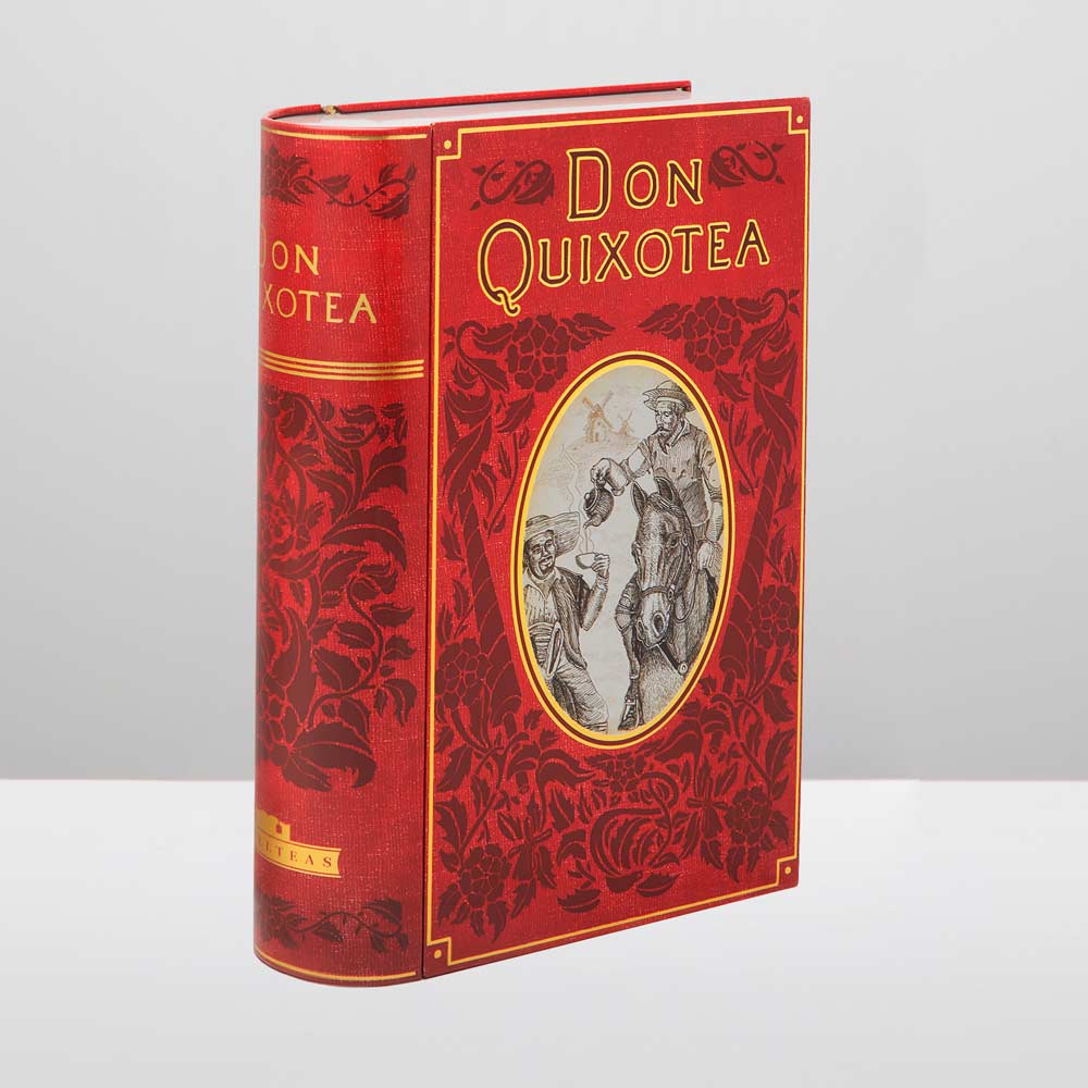 Don QuixoTea Book Shaped Tea Tin Container